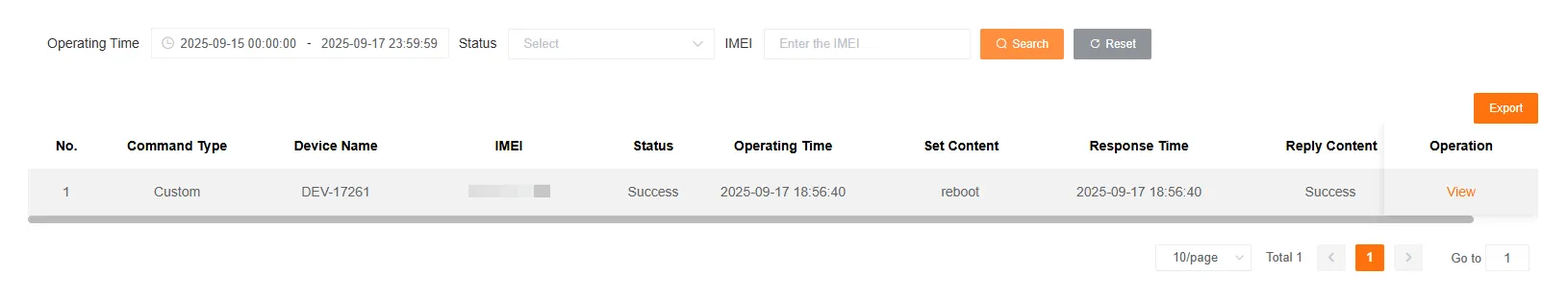 Command Sending History