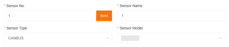 CAN bus sensor configuration panel
