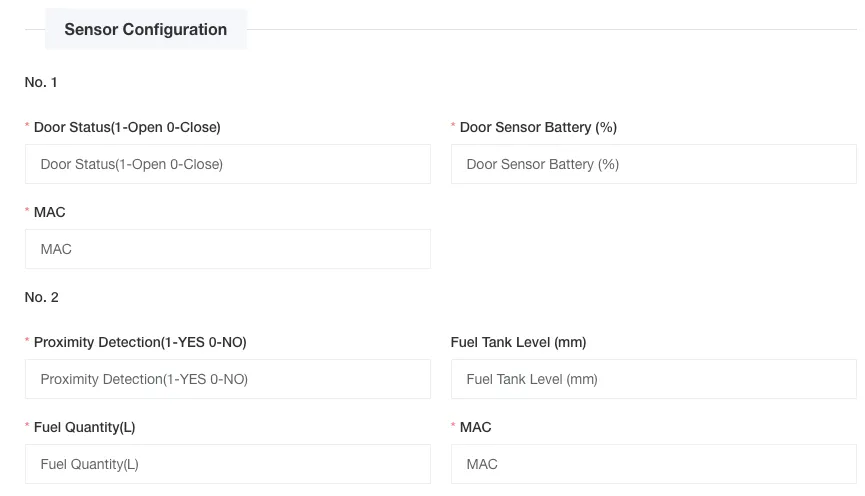 Bluetooth Fuel Detection Sensor Configuration