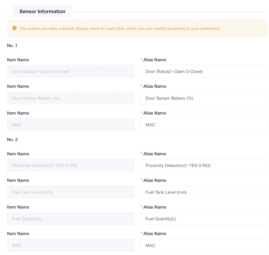 Bluetooth Fuel Detection Sensor Configuration