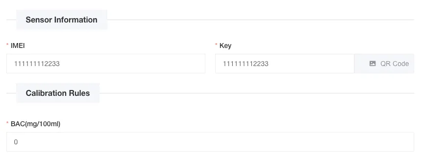 Alcohol Tester Configuration Interface