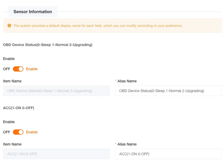 CAN Bus Sensor Configuration Interface