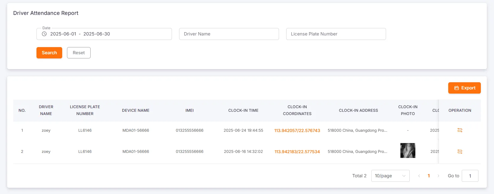 司机考勤报表表格