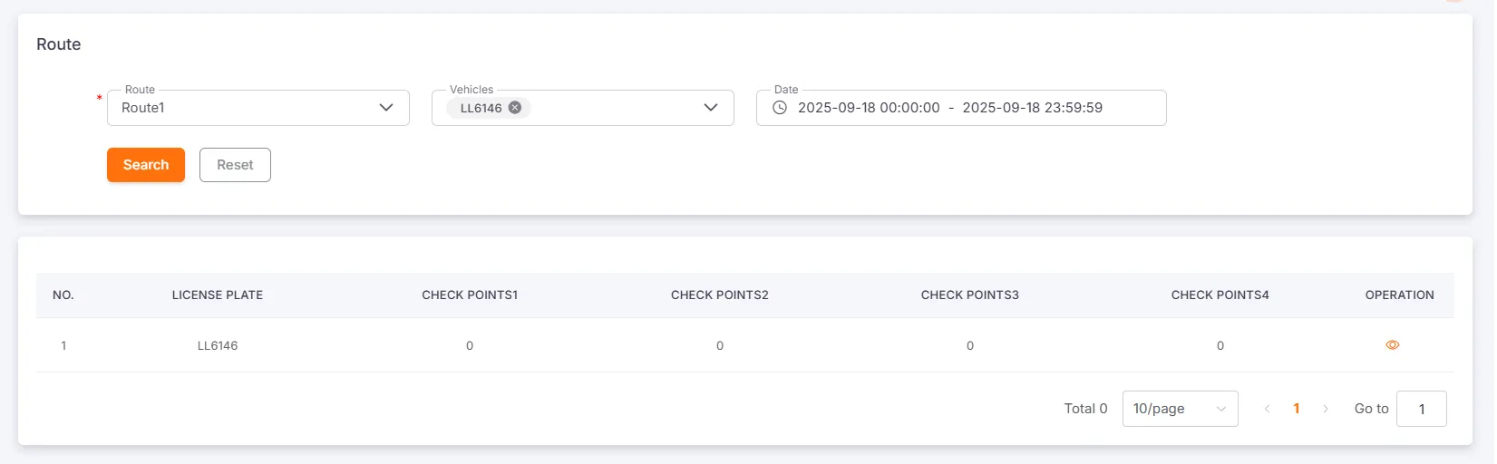 Route Record Query Interface