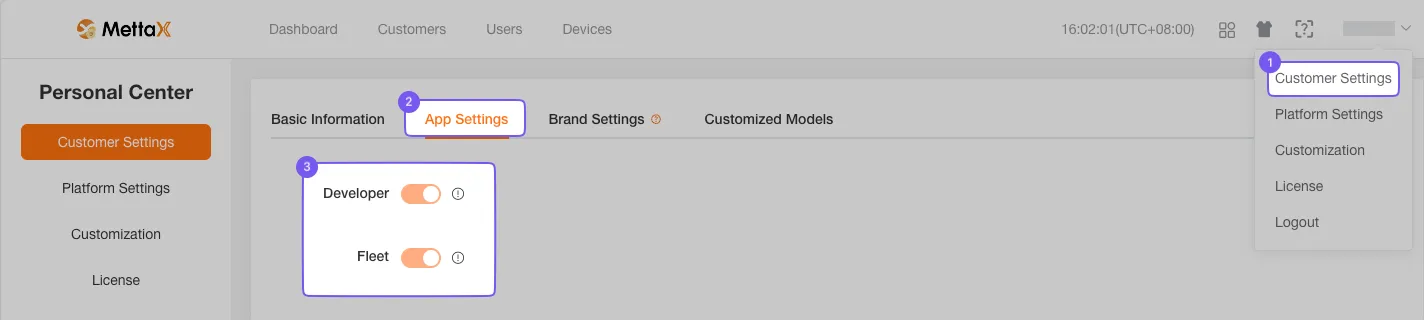 Fleet Management Activation Interface