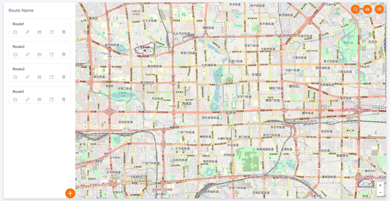 Route Management Interface