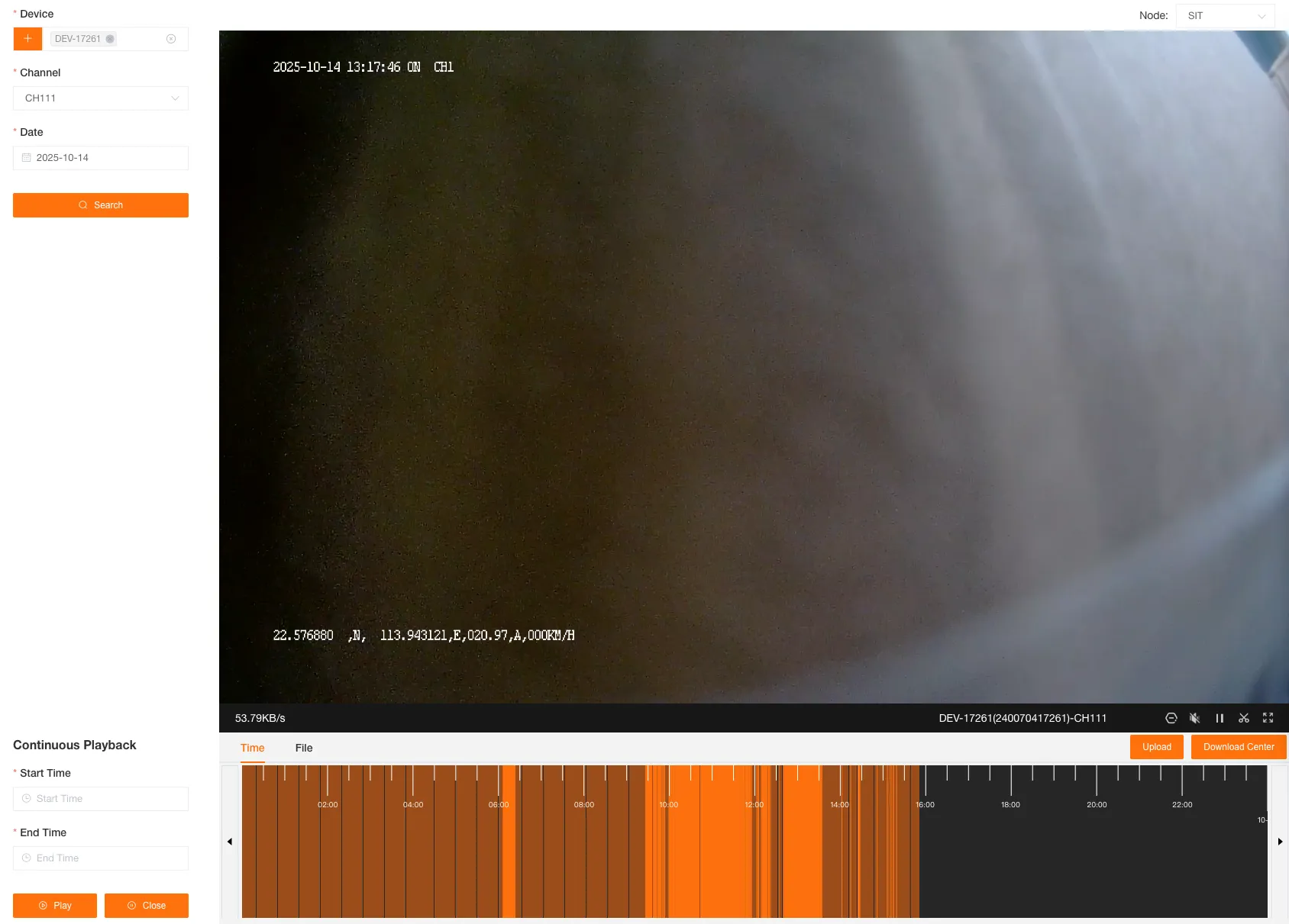 Historical Video Playback Interface