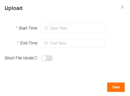 Upload by Time Range Interface