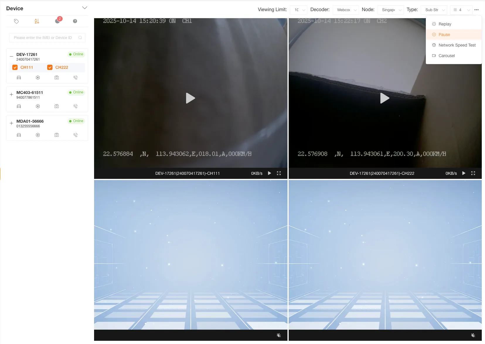 Pause All Live Streams Button