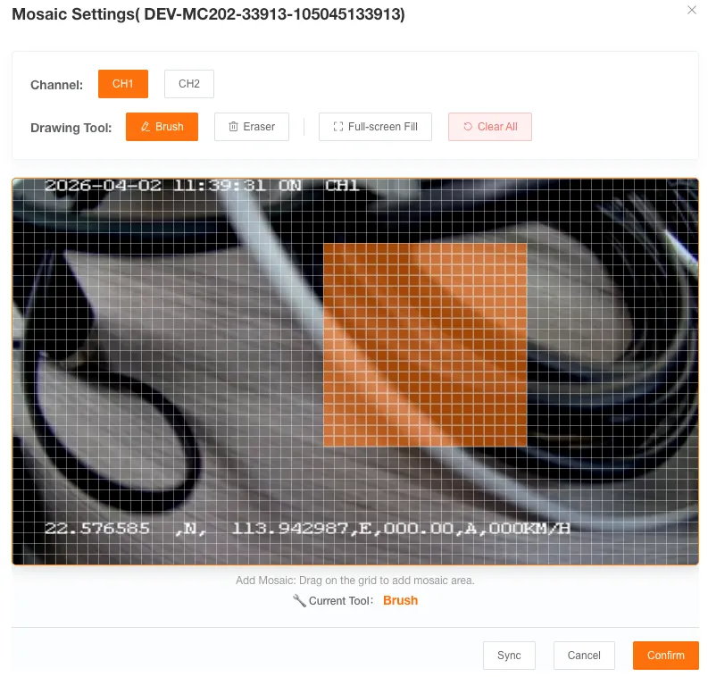 Mosaic Settings Interface