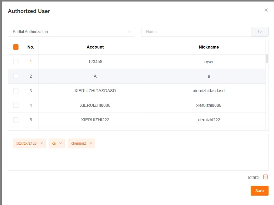 Authorize Users Interface