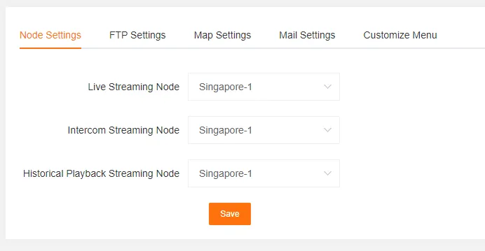 Node Settings Interface