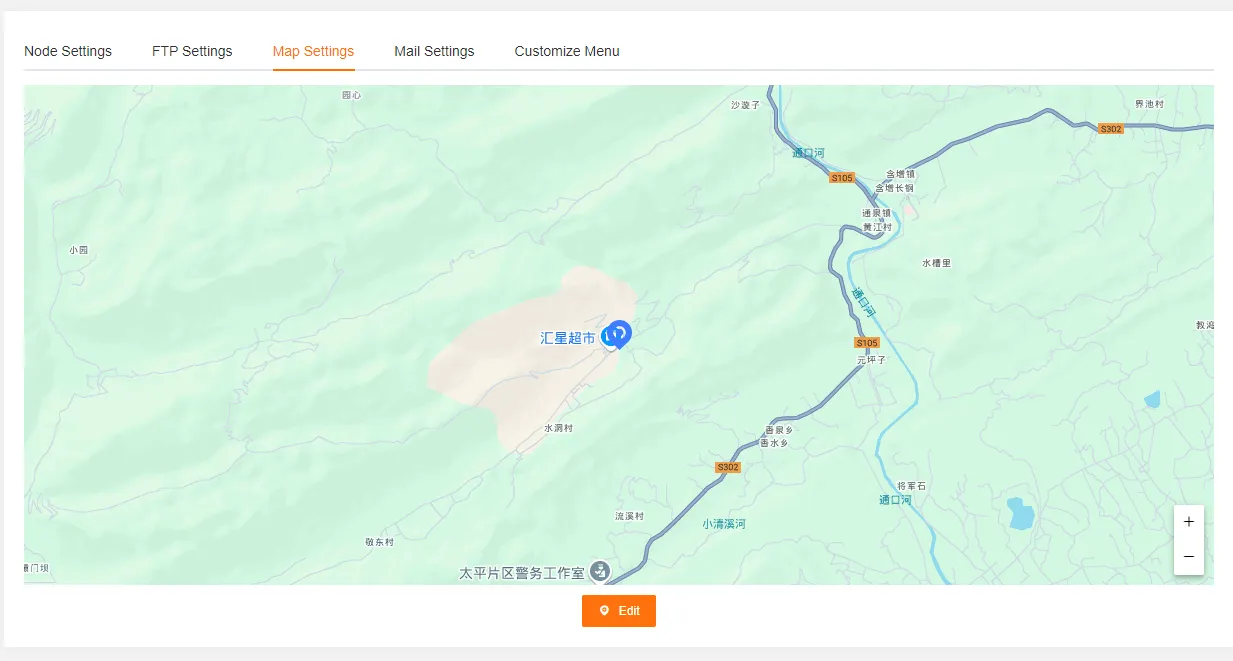 Map Settings Interface