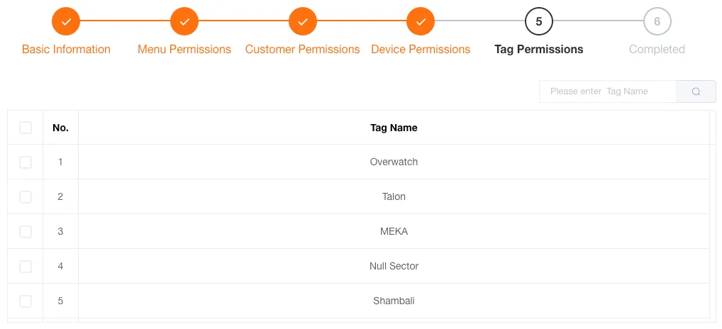 创建用户-设备标签授权